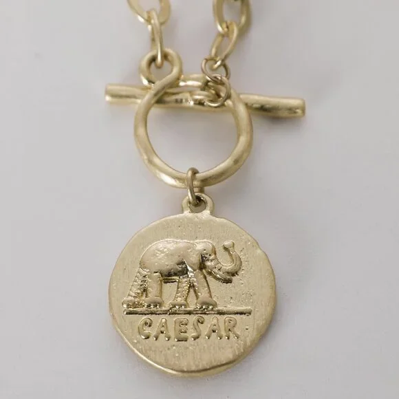 Women Worn Gold & Sliver 18 Inch Chain Pendant Toggle Jewelry Necklace - Picture 5 of 6